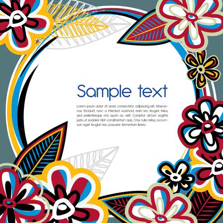 Abstract vector background with bright multicolor flowersのイラスト素材