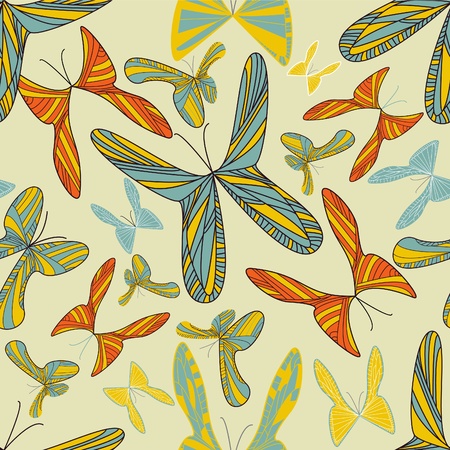 Light background with bright multicolor butterflyのイラスト素材