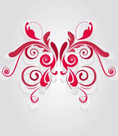 Abstract floral backround with beautiful pink patterned butterflyのイラスト素材