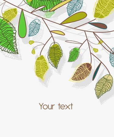 Abstract vector illustration with green leafsのイラスト素材