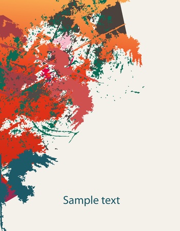 Vector grunge multicolor background with grunge splashのイラスト素材