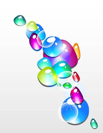 abstract vector multicolor background with bright dropsのイラスト素材