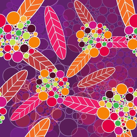 Abstract seamless  vector texture with bright flowersのイラスト素材