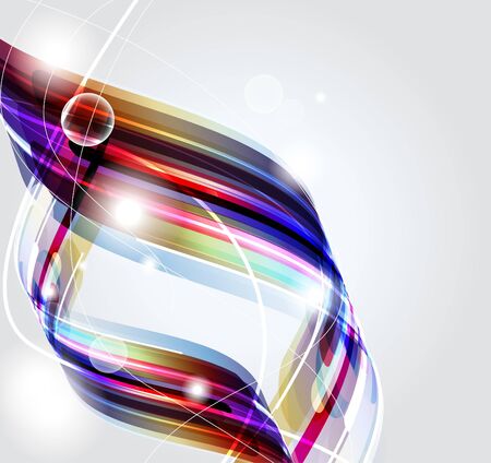 Abstract vector background with bright wavesのイラスト素材