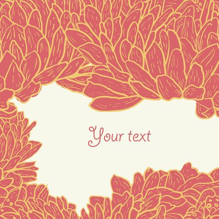 Abstract elegance vector background with red hand drawn flowerのイラスト素材