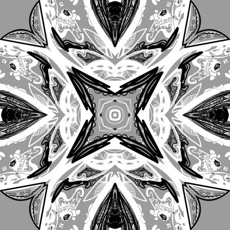Vector symmetrical ornamental mandalaのイラスト素材