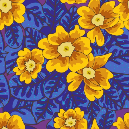 Seamless vector texture with drawing flowersのイラスト素材