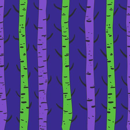 Seamless texture with birds and treesのイラスト素材