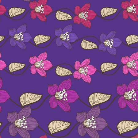 Seamless texture with abstract floral patternのイラスト素材