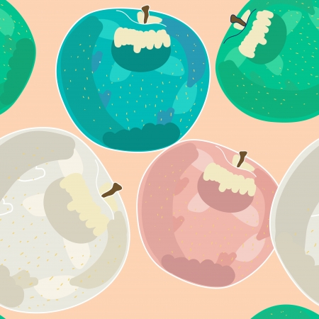 Seamless background with drawing applesのイラスト素材