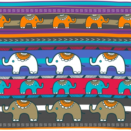 Seamless background with elephantsのイラスト素材
