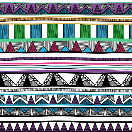Seamless background with drawing tribal patternのイラスト素材