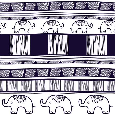 Seamless background with elephantsのイラスト素材