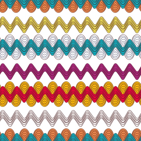 Seamless background with drawing wavesのイラスト素材