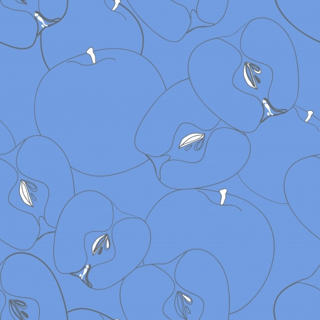 Seamless background with drawing applesのイラスト素材