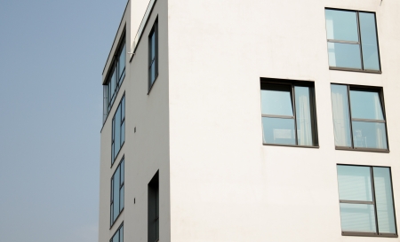 Glass silhouettes of buildings