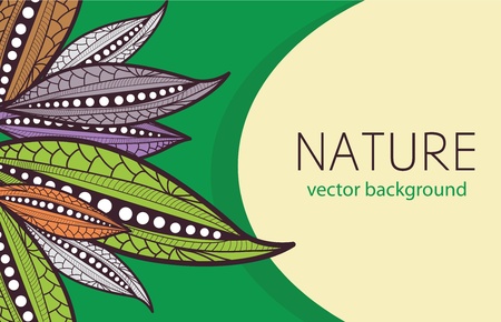 Vector background with stylize leafsのイラスト素材