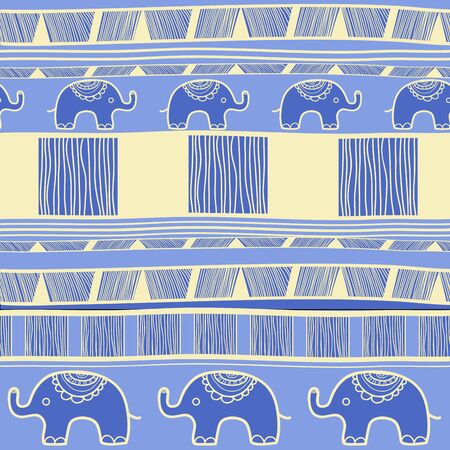 Seamless vector background with elephantsのイラスト素材