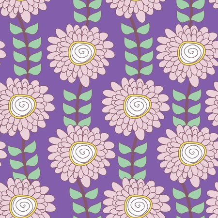 Seamless vector texture with drawing flowersのイラスト素材