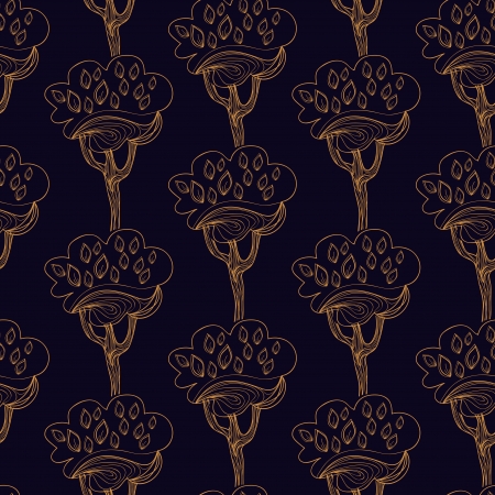 Seamless vector texture with drawing treesのイラスト素材
