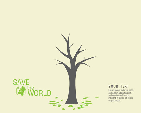 Ecological and save the world greenのイラスト素材