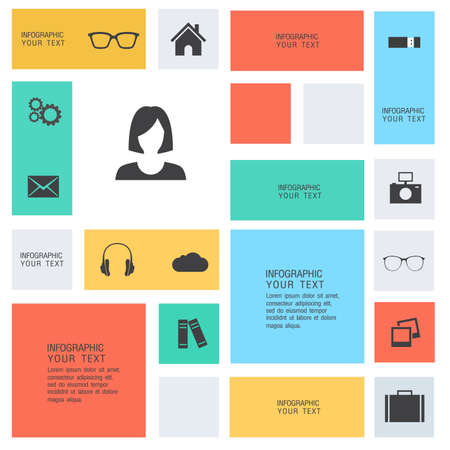 Modern flat icons vector collection  white background のイラスト素材