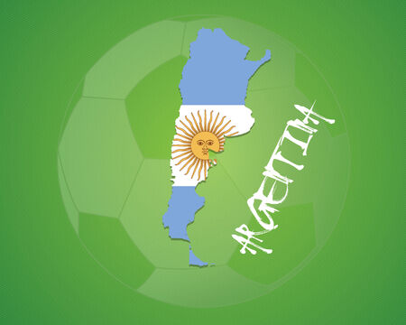 ARGENTINA vector illustration, map with soccer ballのイラスト素材