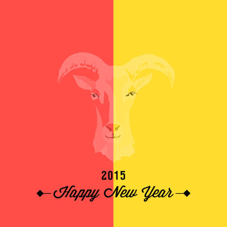 2015 new year card with Goat . vector illustrationのイラスト素材
