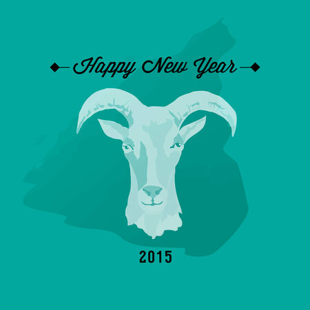 2015 new year card with Goat . vector illustrationのイラスト素材