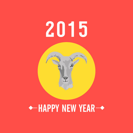 2015 new year card with Goat . vector illustrationのイラスト素材