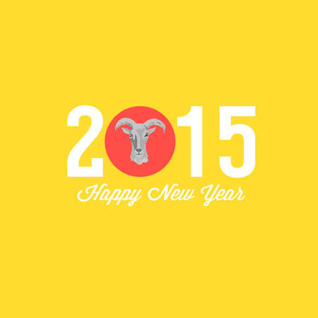 2015 new year card with Goat . vector illustrationのイラスト素材
