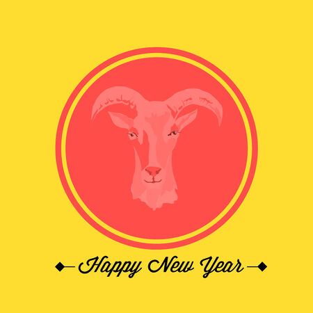 2015 new year card with Goat . vector illustrationのイラスト素材
