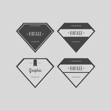 Vector set vintage labelsのイラスト素材