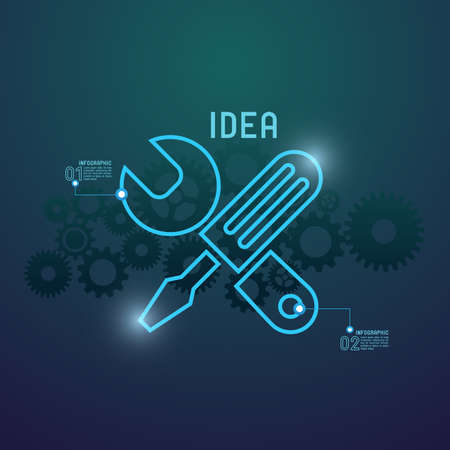 Template business banner line technology concept vector illustrationのイラスト素材