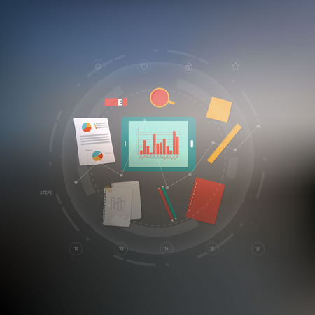 Collection of various resourcestools for web and mobile designのイラスト素材