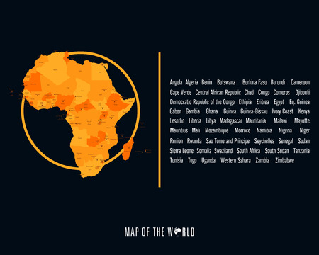 World map with different colored continents - Illustrationのイラスト素材