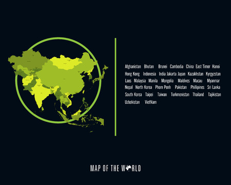World map with different colored continents - Illustrationのイラスト素材