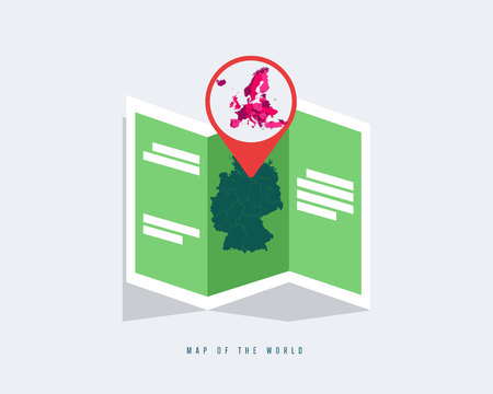 World map with different colored continents - Illustrationのイラスト素材