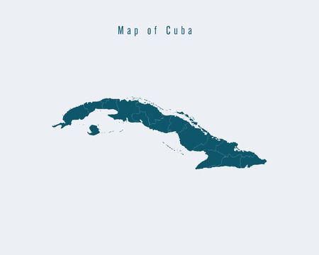 Modern Map - Cuba with federal statesのイラスト素材