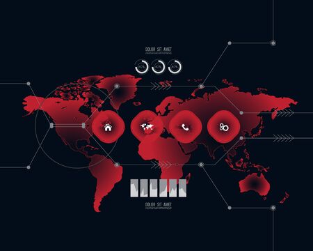 vector gear info graphic elements.のイラスト素材