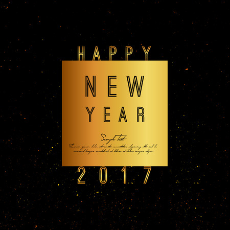 Vector 2017 Happy New Year background with gold.のイラスト素材