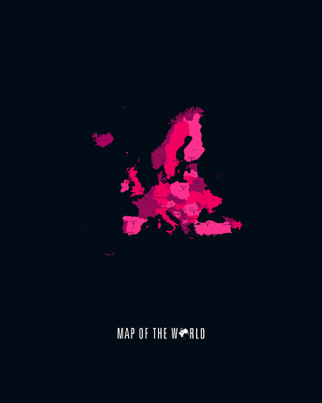 World map with different colored continents - Illustrationのイラスト素材