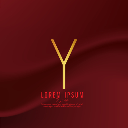 Golden letter Y logo template. Vector illustrationのイラスト素材