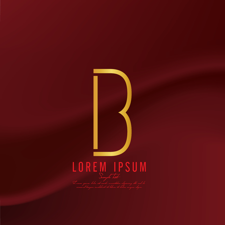 Golden letter B logo template. Vector illustrationのイラスト素材