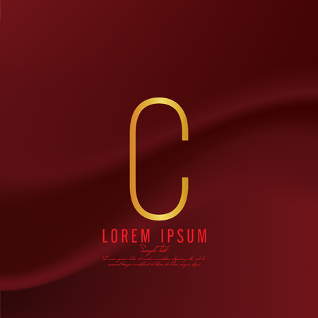 Golden letter C logo template. Vector illustrationのイラスト素材