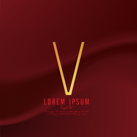Golden letter V logo template. Vector illustrationのイラスト素材