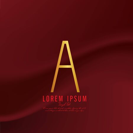 Golden letter A logo template. Vector illustrationのイラスト素材