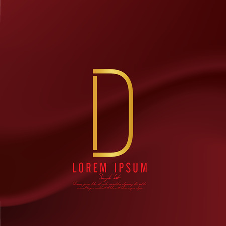 Golden letter D logo template. Vector illustrationのイラスト素材