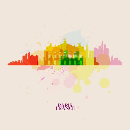 PARIS Vector silhouettes of the cityのイラスト素材