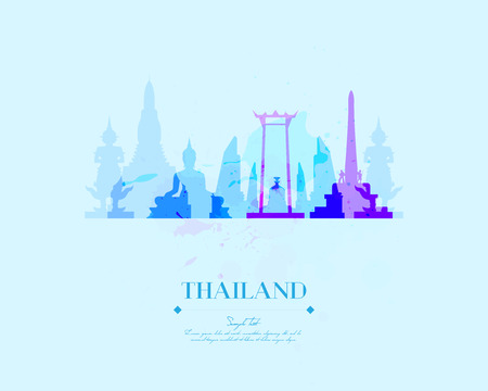 Thailand Travel Vector  Illustrationのイラスト素材